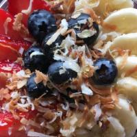 Acai Bowl · Acai base made with acai, soy milk, blueberries, strawberries, and bananas. Topped with fres...