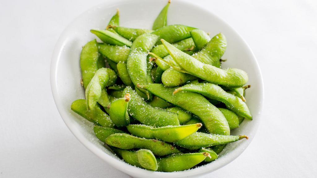 Edamame · Boiled and lightly salted soybeans.