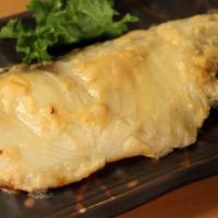 Gindara Appetizer · Black cod marinated in sake lees.
