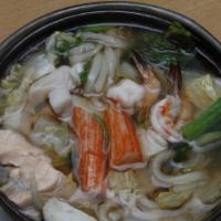 Ariyoshi Nabe Soup · Seafood mix and vegetables in noodles soup.
