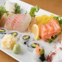 Sashimi Deluxe(22 Pcs) · 22 pieces. Assorted raw fish. Served with miso soup.
Regular sashimi plus scallops , Squid &...