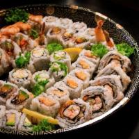 Cooked Sushi Roll Platter · 1R LOBSTER, 1R MILLENIUM, 1R EEL AVO, 1R CALIFORNIA, 1R TEMPURA, 1R BOSTON, 1R KIYAMA 1R CRU...