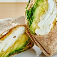 Morning Energizer Wrap · Egg whites, gruyere cheese, avocado and baby spinach.