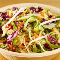 Harvest Farm Salad · Zucchini noodles,baby arugula, edamame, carrots, bell peppers, red cabbage, alfalfa sprouts,...