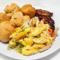 Ackee & Saltfish · Enjoy the succulent taste of Jamaica's National dish with the side of your choice.