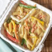 Island Flavor Pasta · Penne pasta smothered with a delicious cream sauce mixed with vegetables