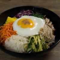 Bibim-Bap/Salad · YOUR CHOICE OF WHITE BAP/ SWEET BLACK BAP/ OR SALAD, TOPPED WITH SEASONED VEGETABLE AND FRIE...