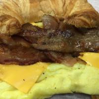 Bacon,Egg And Cheese On Croissant · 