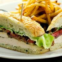 Grilled Chicken Blt Sandwich · Lettuce, tomato, onion, crispy bacon, melted mozzarella cheese, and mayonnaise.