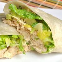 Chicken Caesar Wrap · Most popular. Lemon herb chicken, romaine lettuce, Parmesan cheese, tomato, and caesar dress...