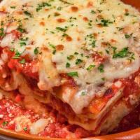 Lasagna Rustica · Handmade layers of pasta, house-made meat sauce, ricotta & mozzarella .