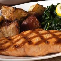 Grilled Salmon* · Served with seasonal vegetables & choice of rosemary roasted potatoes, rigatoni or spaghetti...