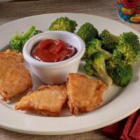 Kids Crispy Chicken Bites · Sautéed breaded chicken served with your choice of rigatoni with sauce or butter, steamed br...