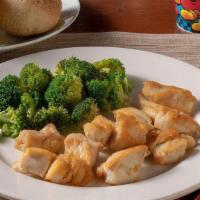 Kids Chicken With Broccoli · Broiled chicken breast served with a side of broccoli.
