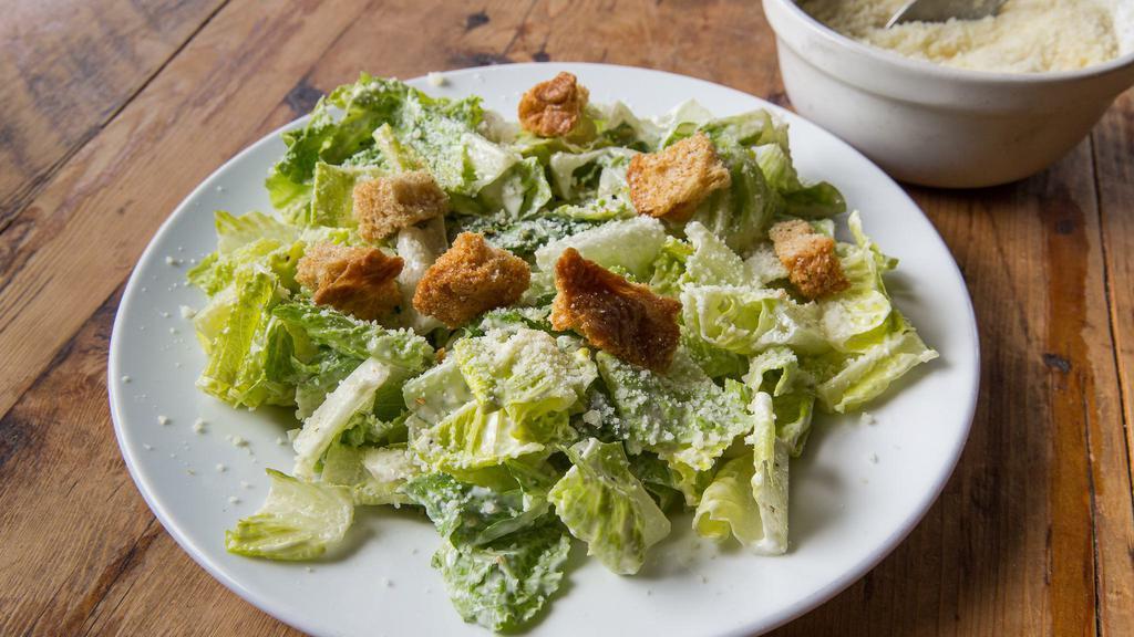Caesar Salad · Pecorino romano, capers, Caesar dressing, croutons.
