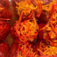 Stuffed Peppers (2 Peppers) · Bell peppers stuffed with Chicken meat