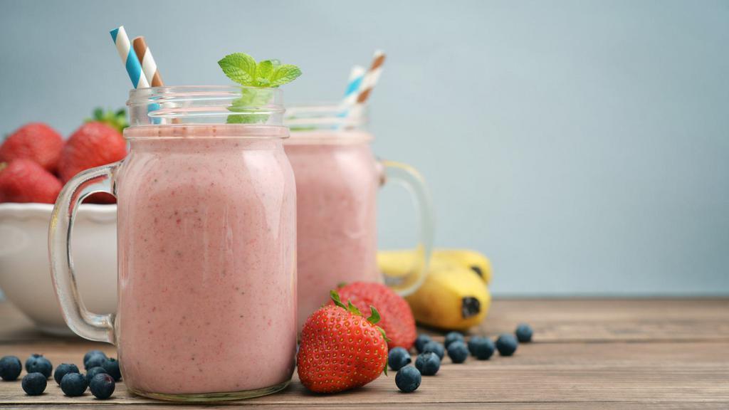 Berry Madness Smoothie · Blueberries, strawberries, banana, and apple juice.