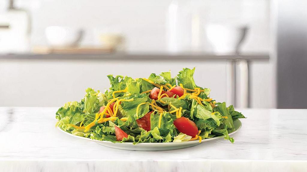Market Fresh Garden Side Salad · Chopped fresh lettuce with diced tomatoes and shredded cheddar cheese. Served with choice of dressing. Visit arbys.com for nutritional and allergen information.