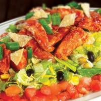 Bbq Chicken Salad (Gs) · Romaine and iceberg lettuce tossed with homemade Tully's ranch, black beans, corn, jack-ched...