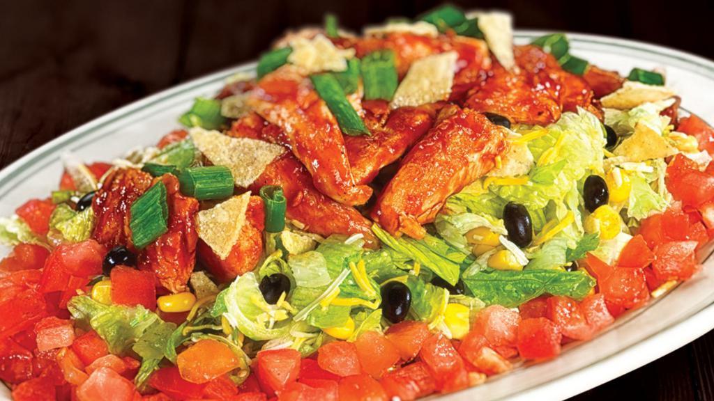 Bbq Chicken Salad (Gs) · Romaine and iceberg lettuce tossed with homemade Tully's ranch, black beans, corn, jack-cheddar cheese. Topped with scallions, cilantro, diced tomatoes, tortilla chips and BBQ, grilled chicken.