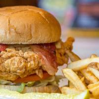 Ranch Chicken · Chicken breast hand battered and lightly fried. Topped with American cheese, lettuce, tomato...