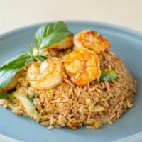Basil Fried Rice · Medium. Garlic, fresh thai chili, ese, white onion, bell pepper and basil leaves.