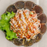 Crab Salad · Crabmeat, tobiko, fried crumbs, scallion w/ mayo & teriyaki sauce