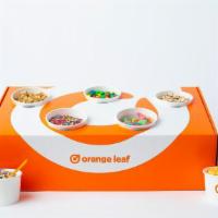 Party Box (Small) · Choice of 12 yogurts and three toppings.