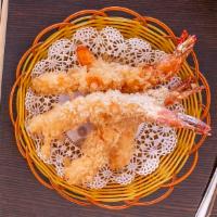 Shrimp Tempura · Served with soup salad and rice.