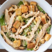 Caesar Salad With Chicken · Romaine with Caesar dressing, Croutons, and Parmesan Cheese