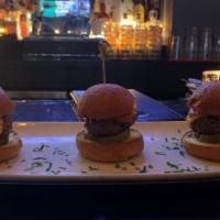 Slider Trio · Buffalo burger, proper burger, and classic american.