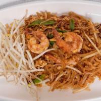 Pad Thai · Stir fried rice noodle with egg, scallion, bean sprout and crushed peanut.