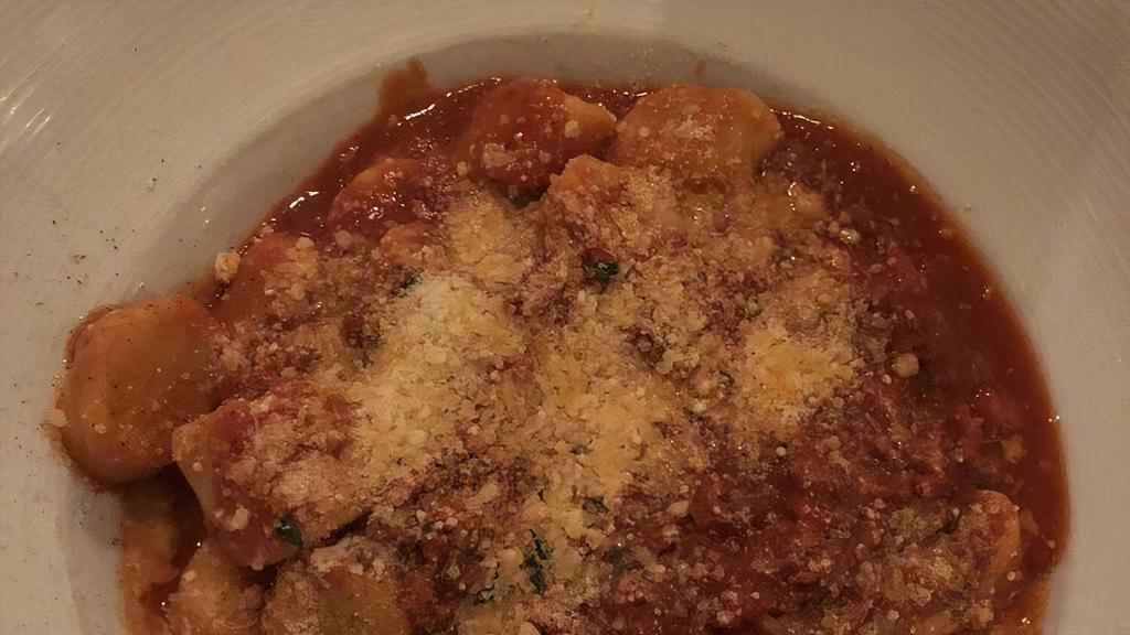 Gnocchi · Bolognese, pesto or tomato sauce with basil.