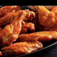 Chicken Wings · Cooked wing of a chicken coated in sauce or seasoning. choice of bbq buffalo cajun or lemon ...