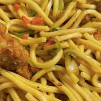 Chicken Chow Mein · Chicken Chow Mein contains onion, scallion, carrot, and snow pea all cutted very small with ...