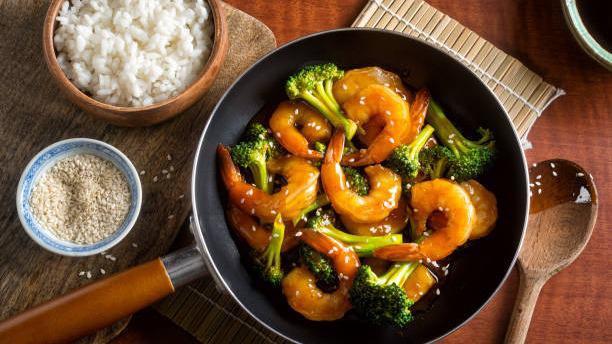 Shrimp Teriyaki · Served with miso soup and white rice. Sautéed seasonal vegetables with homemade teriyaki sauce.