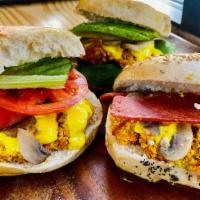 Breakfast Sandwich W/Avocado & Spinach · Breakfast scramble, with choice of vegan sausage, spinach and avocado, or lettuce and tomato...