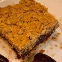 Date Bar · Date and organic oats. ( soy free, nut free, sugar free)