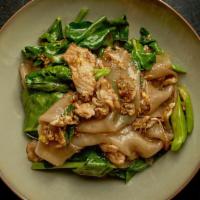 Pad See Ew · Stir-fry flat rice noodles with egg and Chinese broccoli in Thai Sweet soy sauce.