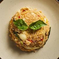 Basil Fried Rice · Spicy Items. Thai style spicy fried rice with egg, onions, scallions, bell peppers and fresh...