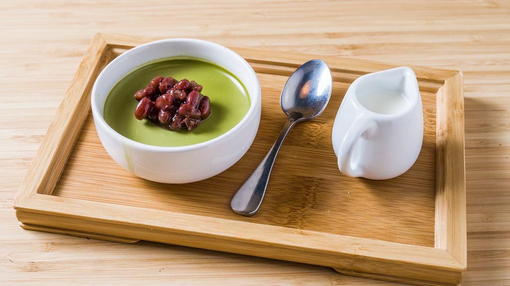 Matcha Pudding With Red Beans · 