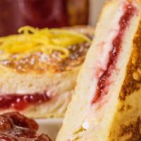 Strawberry Jam & Cream Cheese (Stuffed French Toast) · Delicious French toast cooked to perfection and stuffed with Strawberry Jam & Cream Cheese.