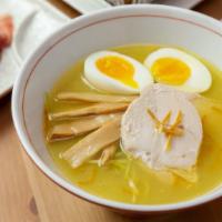 Golden Yuzu Ramen · Chicken Broth 
Toppings: Yuzu sauce, yuzu marinated egg, chicken chashu, chicken oil, leeks,...