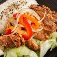 Chicken Nanban  · Traditional Japanese Fried Chicken with housemade Nanban sauce (onion and paprika dipped in ...
