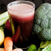 Iron Horse Juice · Fresh juice made with Kale, broccoli, beets, apple, and carrot.