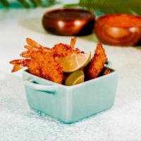 Crispy Coconut Shrimp · Crispy coconut shrimp served alongside your choice of 2 sides and 1 sauce.