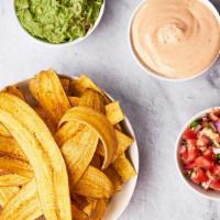 Plantain Chips And Dips · Choose your favorite Tributo dip, accompanied by crispy plaintain chips. Feeling adventurous...