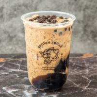 Brown Sugar Boba Milk Smoothie With Herbal Jelly · milk tea flavor smoothie which you can't get anywhere else