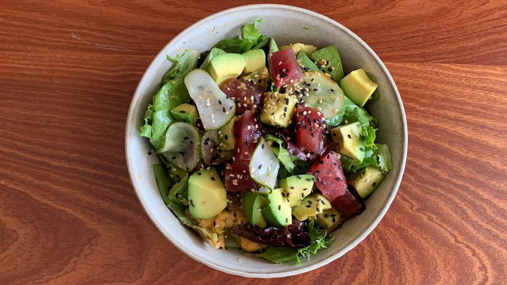 Poke Bowl · Pickled Cucumber, Avocado, Soy, with Ginger dressing