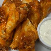 Chicken Wings · One dozen wings with side Bleu Cheese